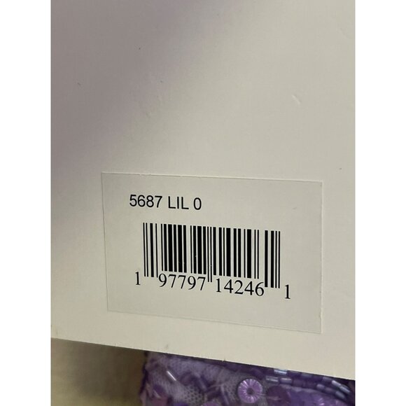 Mac Duggal Purple Sequined One Shoulder Lace Up Gown Dress Sz 0 NWT - Picture 8 of 8